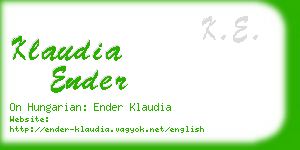 klaudia ender business card